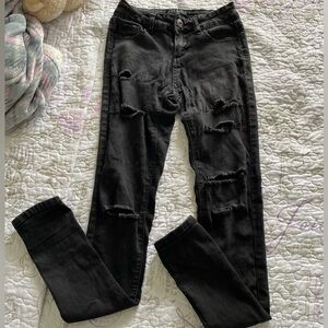 Black ripped jeans